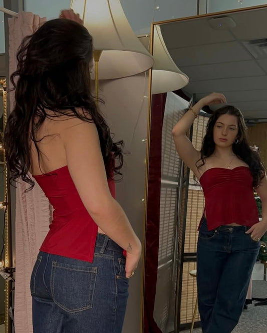 Strapless Scrunch Top